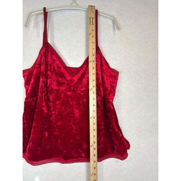 Soma Red Velvet Camisole Tank Top XL Adjustable Straps Soft Stretchy - Picture 4 of 9